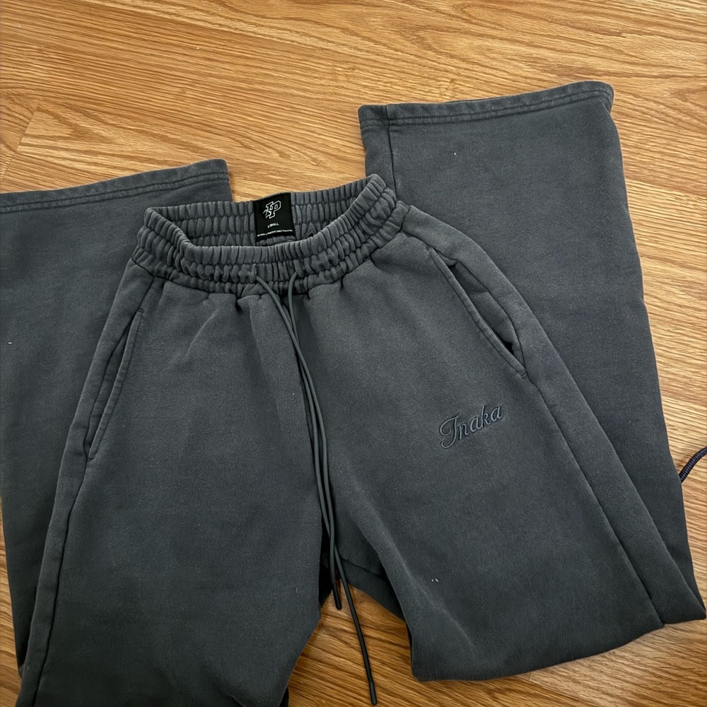 Inaka Power Wide Leg Sweatpants in Charcoal Gray